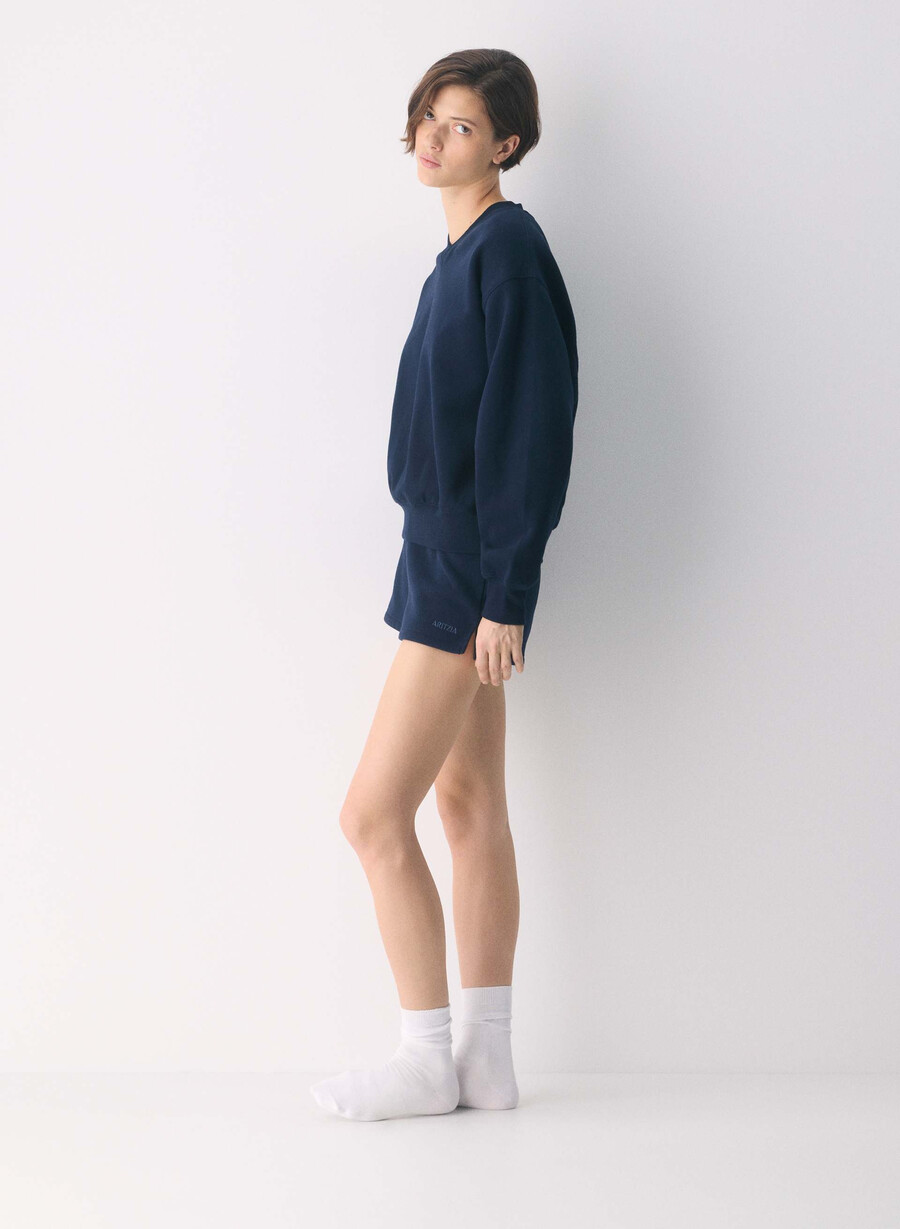 koselig svettefleece perfekt mikroshorts admiral