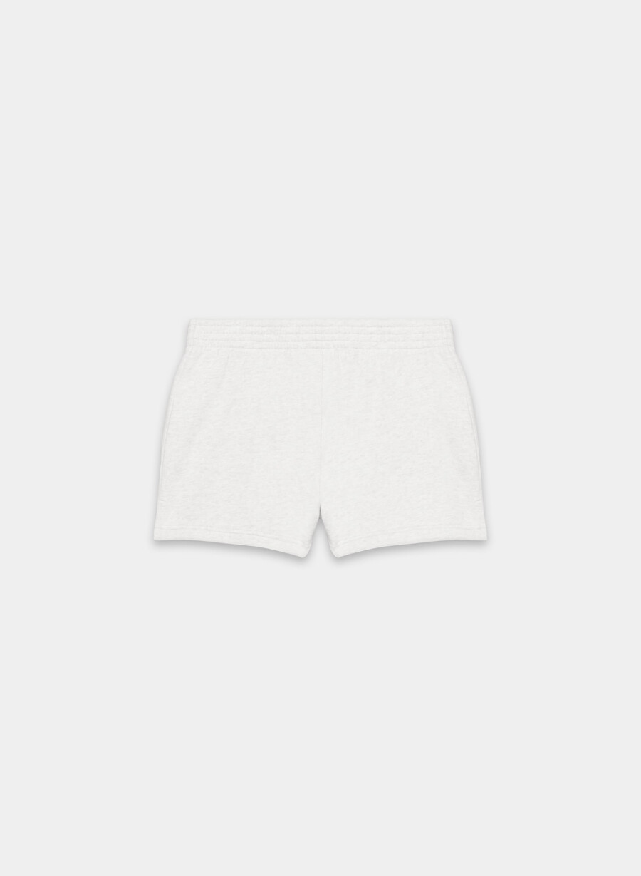 koselig svettefleece perfekt mikroshorts heather cloud white