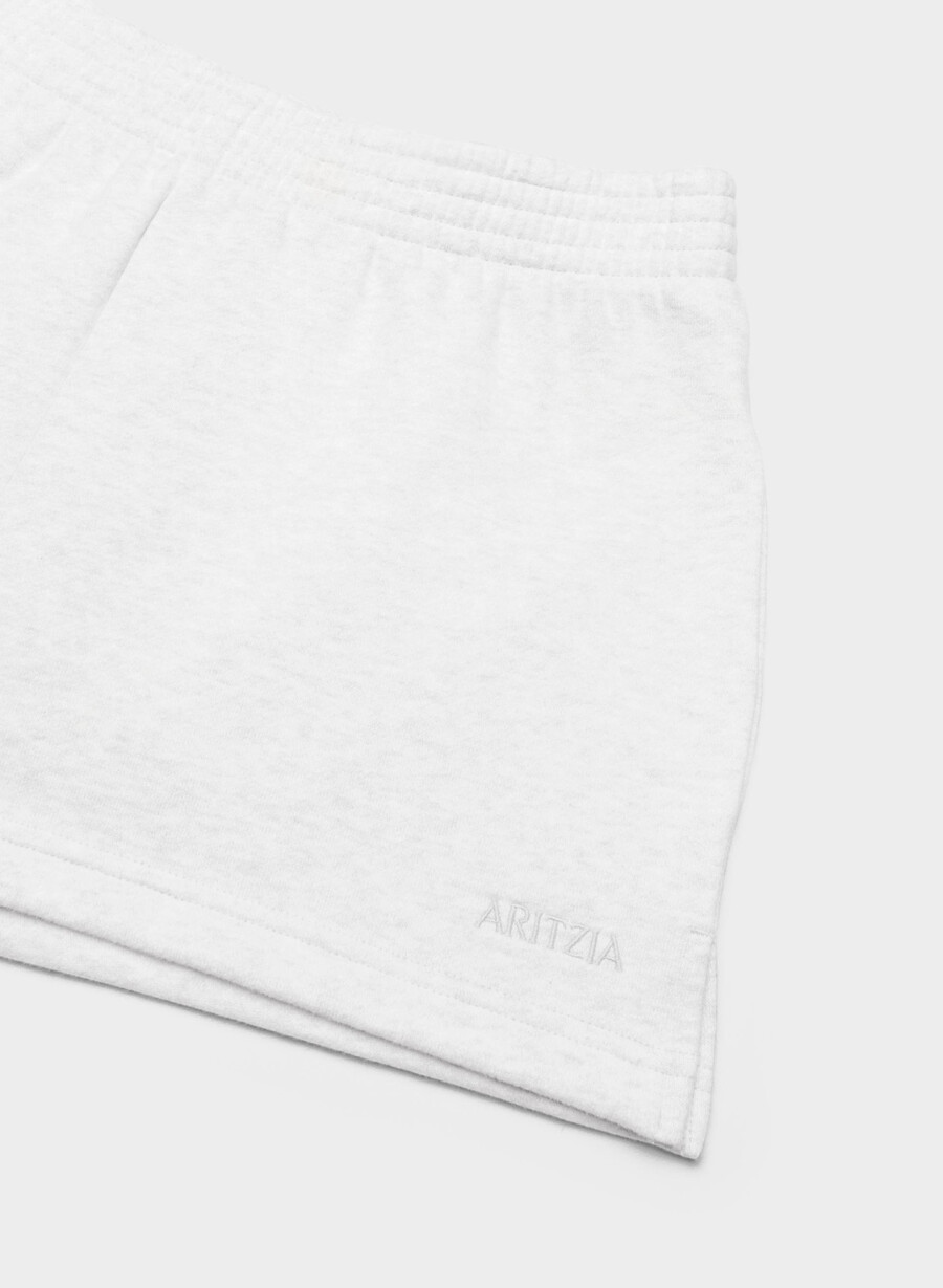 koselig svettefleece perfekt mikroshorts heather cloud white