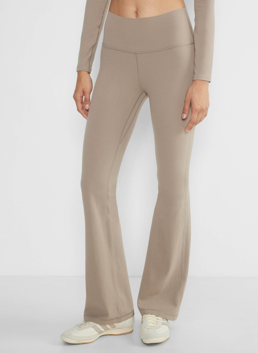 butter frekk høy-rise flare leggings nomad taupe