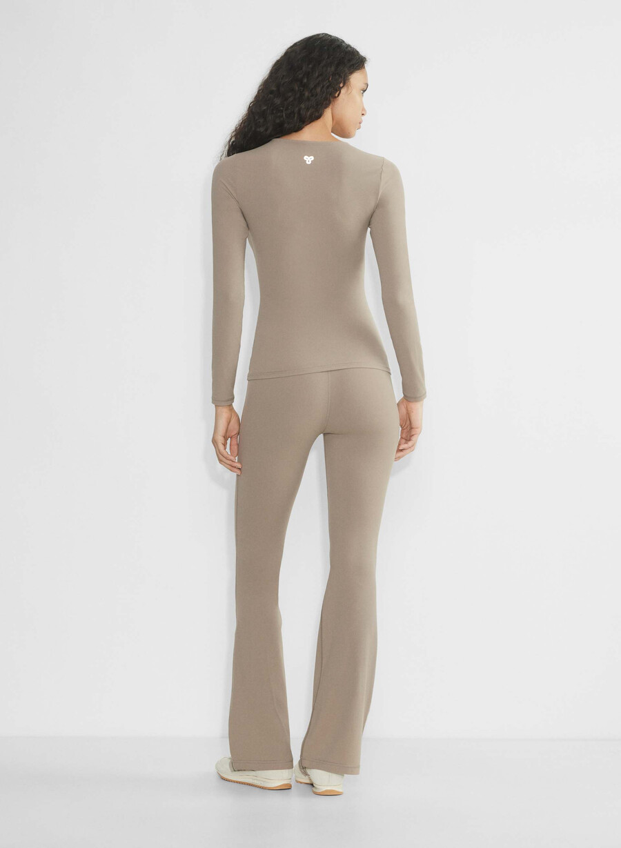 butter frekk høy-rise flare leggings nomad taupe