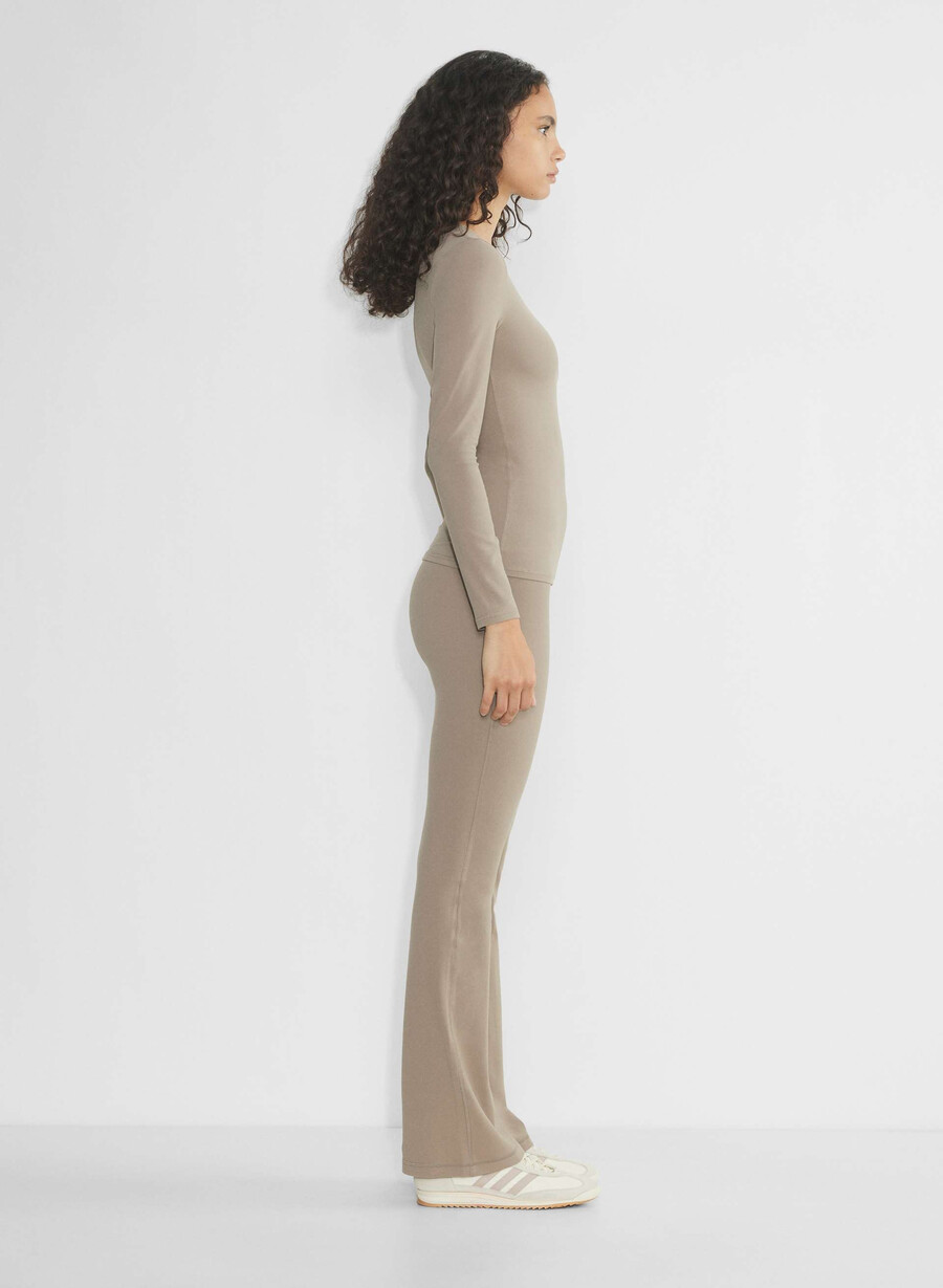 butter frekk høy-rise flare leggings nomad taupe