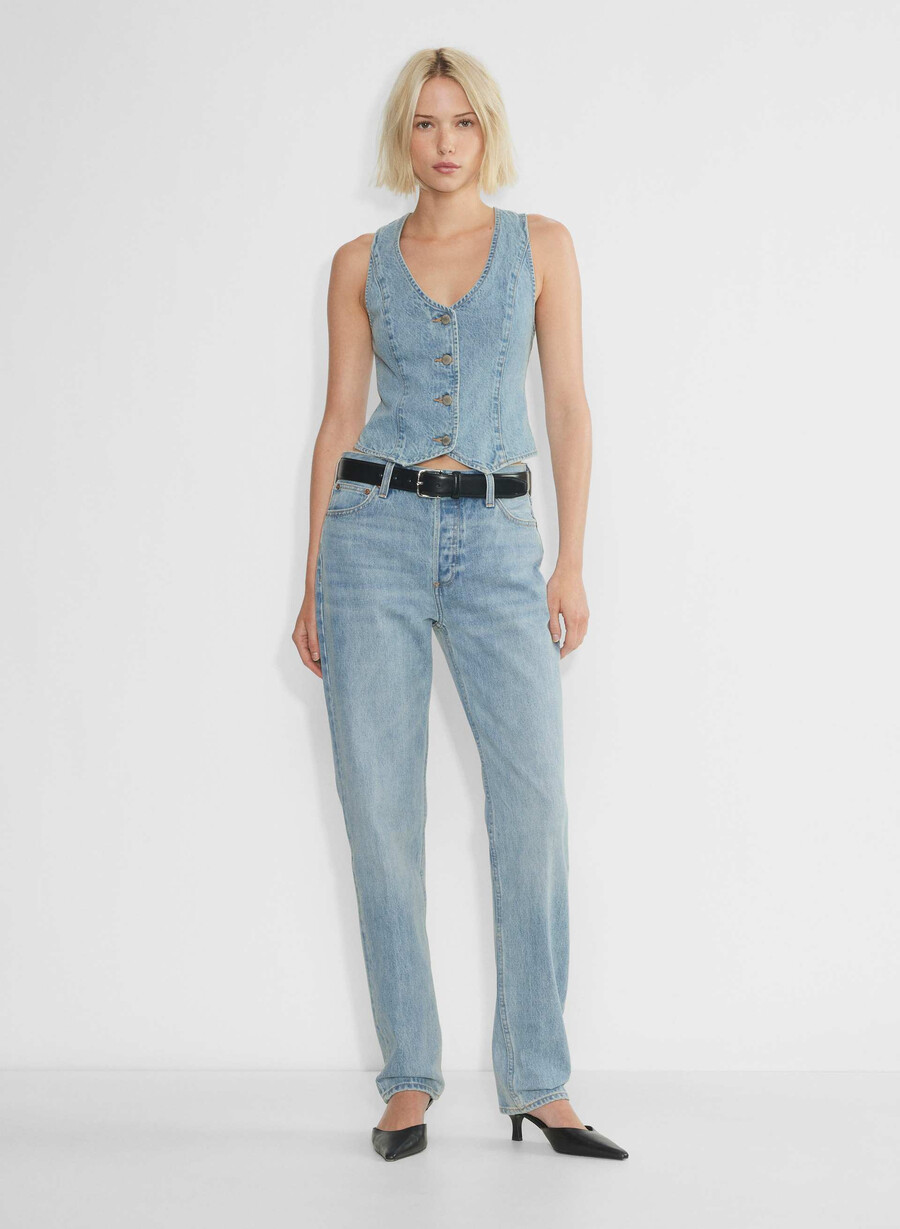 denim forum 90-tallets mia denimvest 7 År bleu taboo