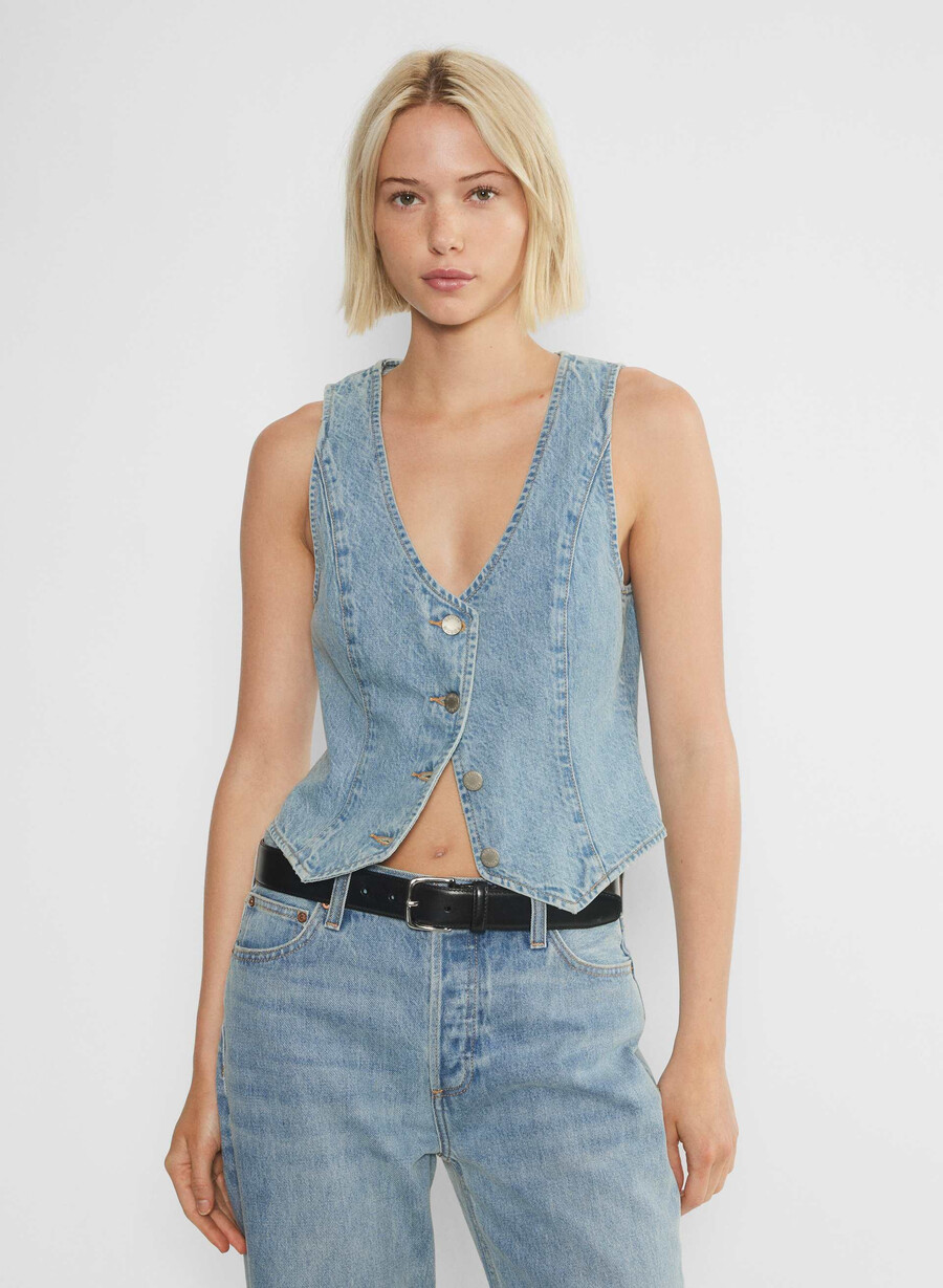 denim forum 90-tallets mia denimvest 7 År bleu taboo