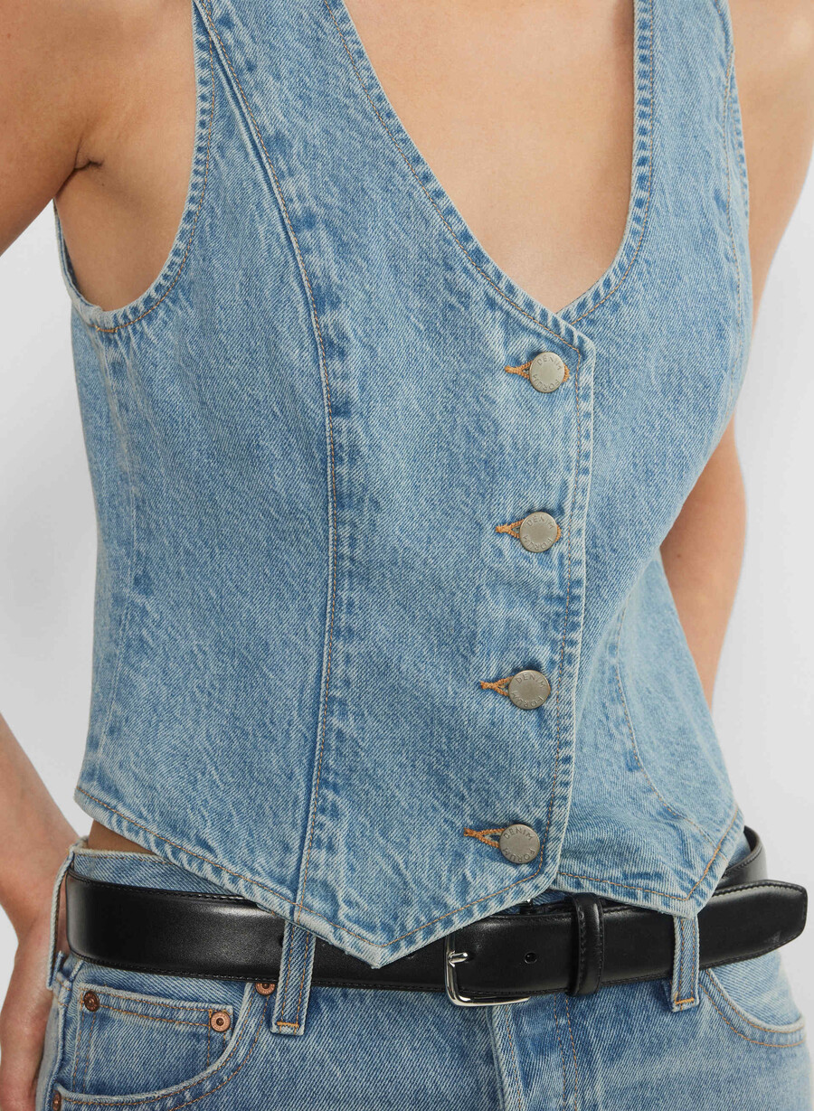 denim forum 90-tallets mia denimvest 7 År bleu taboo