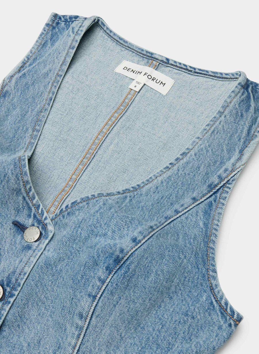 denim forum 90-tallets mia denimvest 7 År bleu taboo