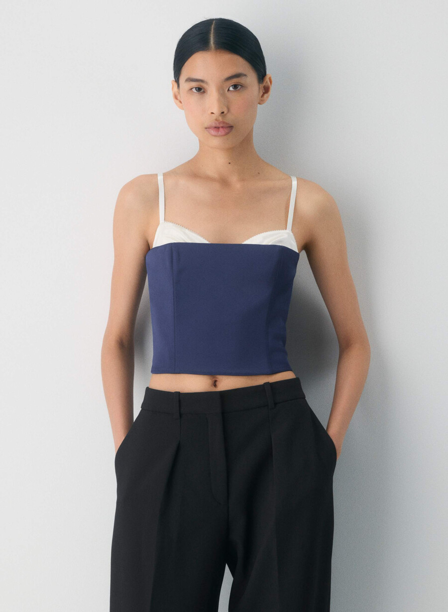hypnotize sateng-bustier ink navy lt birch