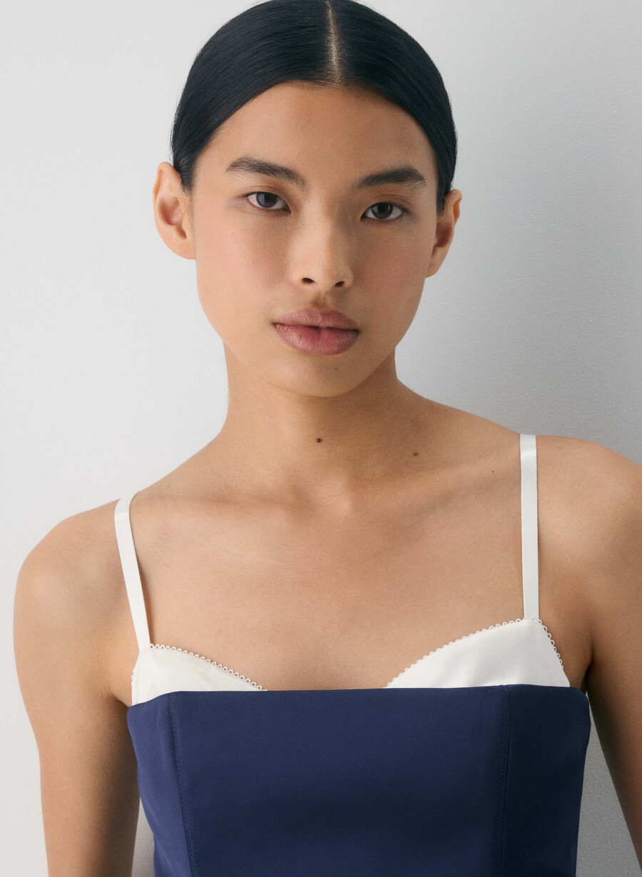 hypnotize sateng-bustier ink navy lt birch