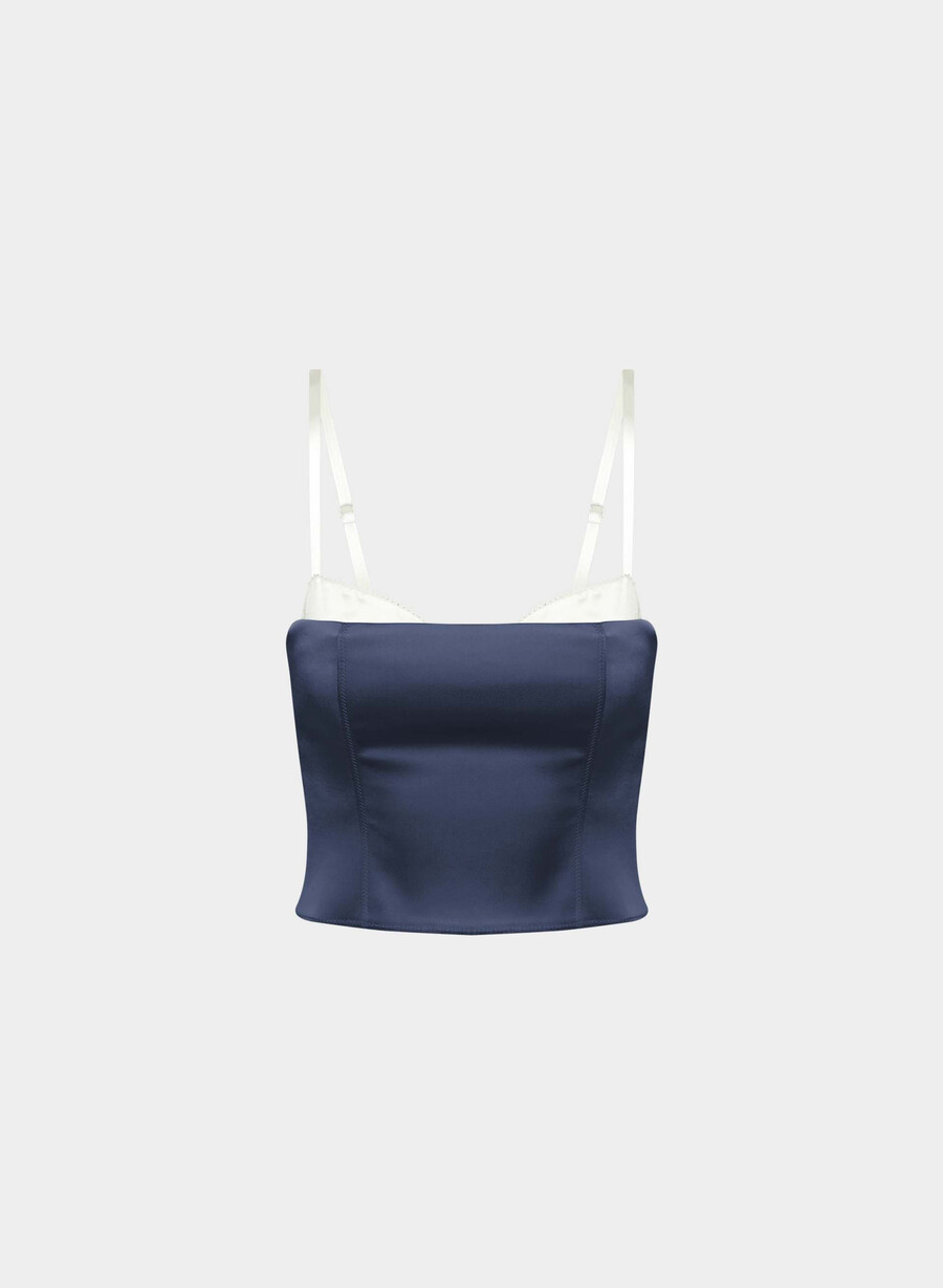 hypnotize sateng-bustier ink navy lt birch