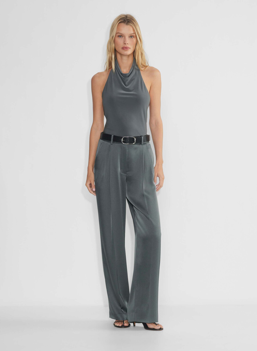 the effortless pant sateng kullgrått