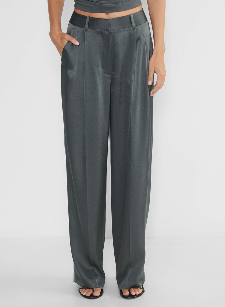 the effortless pant sateng kullgrått