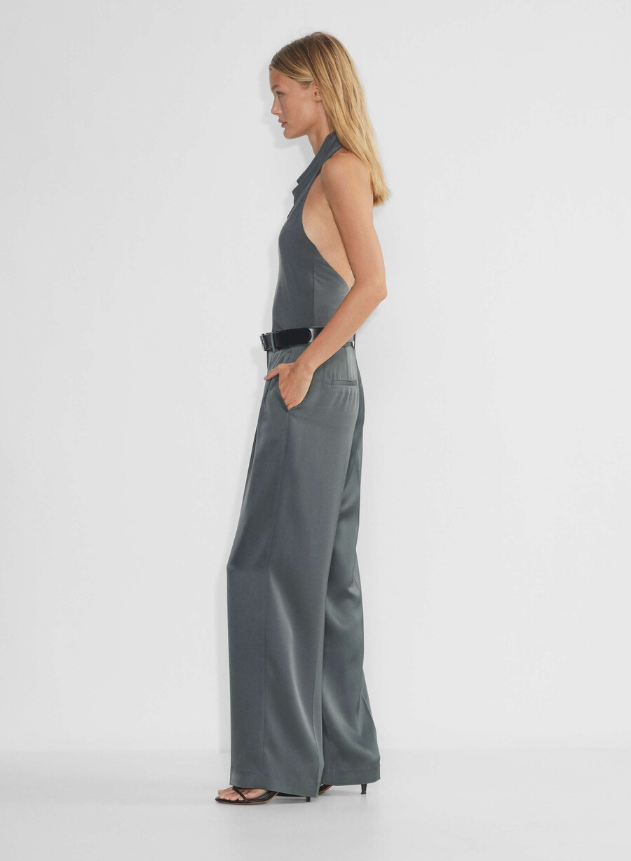 the effortless pant sateng kullgrått