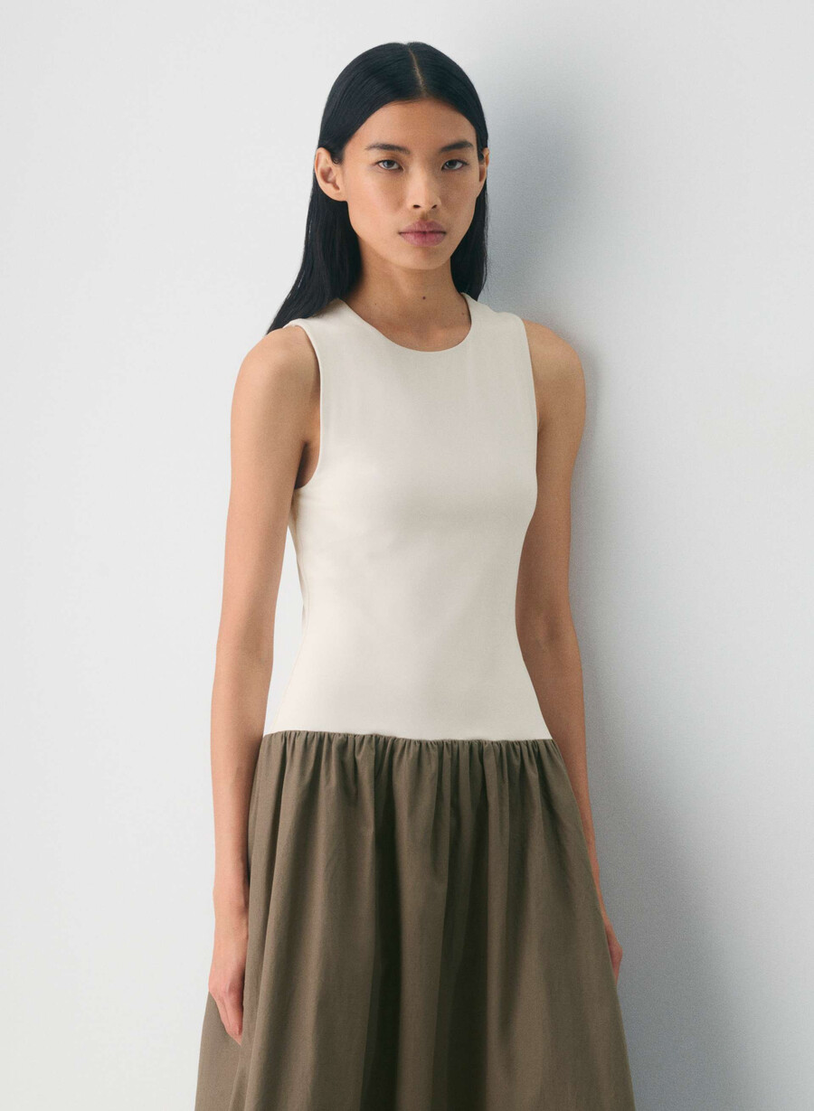worldly poplin-kjole cola taupe lt birch