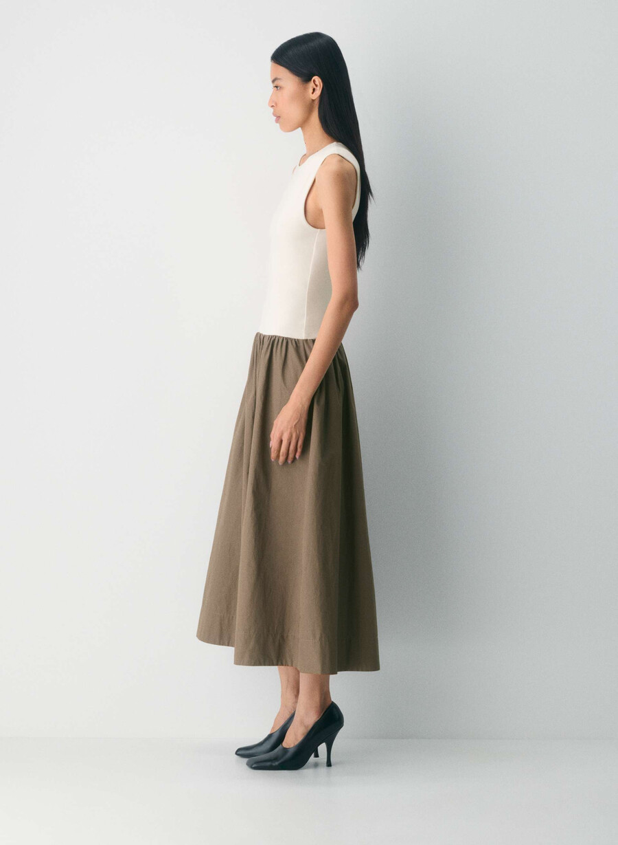 worldly poplin-kjole cola taupe lt birch