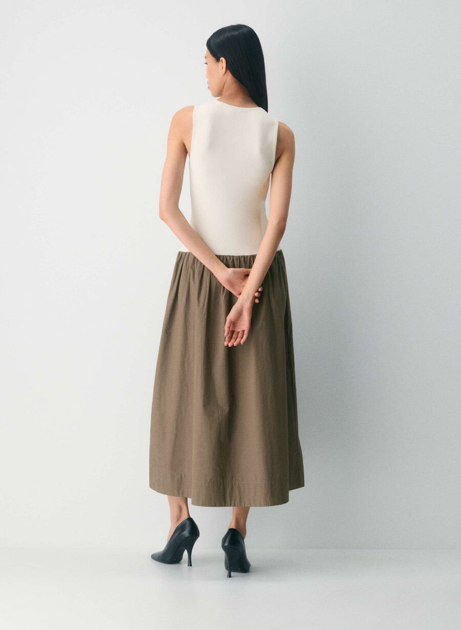 worldly poplin-kjole cola taupe lt birch