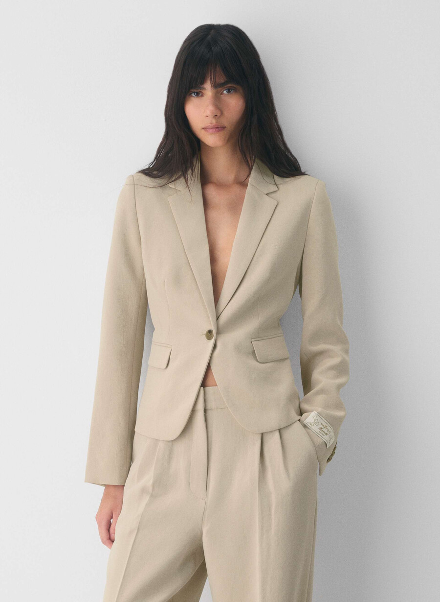 etikette blazer - crepette marcona beige