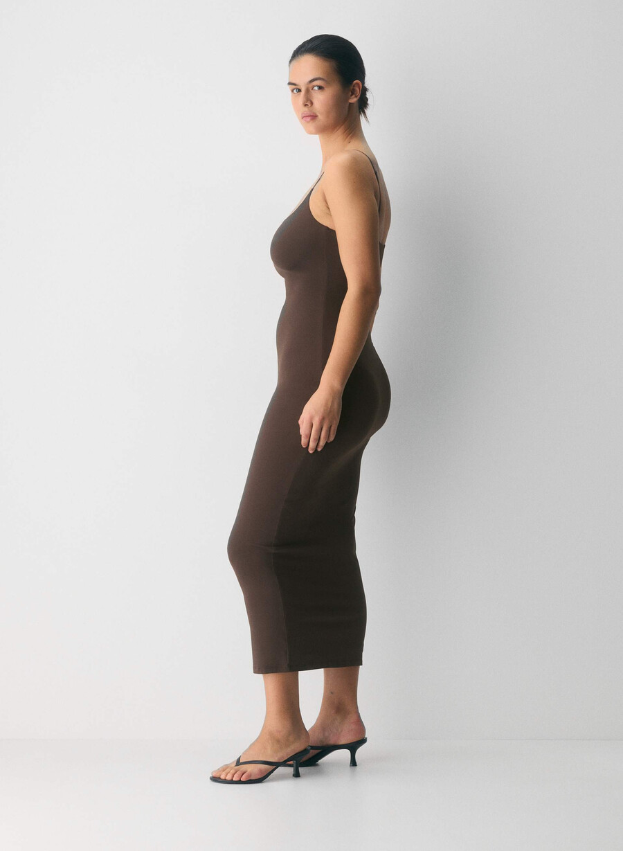original contour summon maxi cami-kjole rik mokkabrun