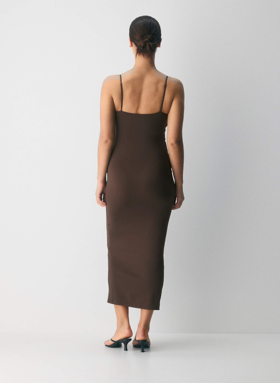 original contour summon maxi cami-kjole rik mokkabrun