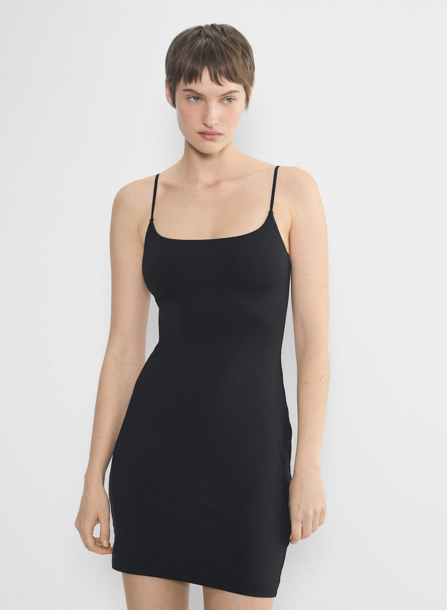 original contour squareneck cami minikjole svart