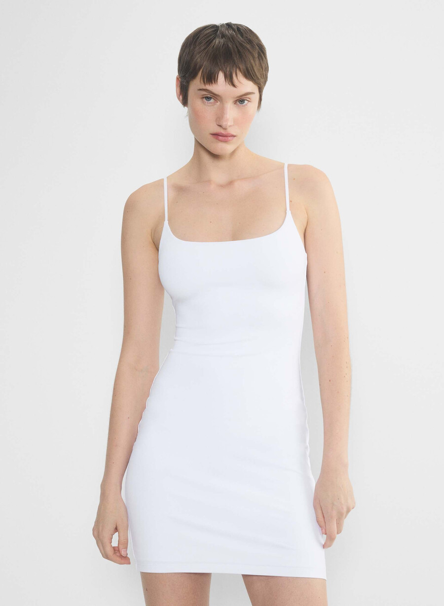 original contour squareneck cami minikjole knallhvit