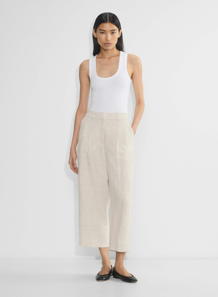 the effortless pant cropped – cruiselinen naturlig ecru
