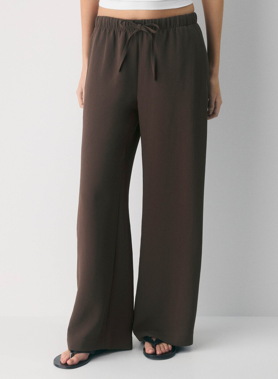 the lodge pant - crepette mokkabrun