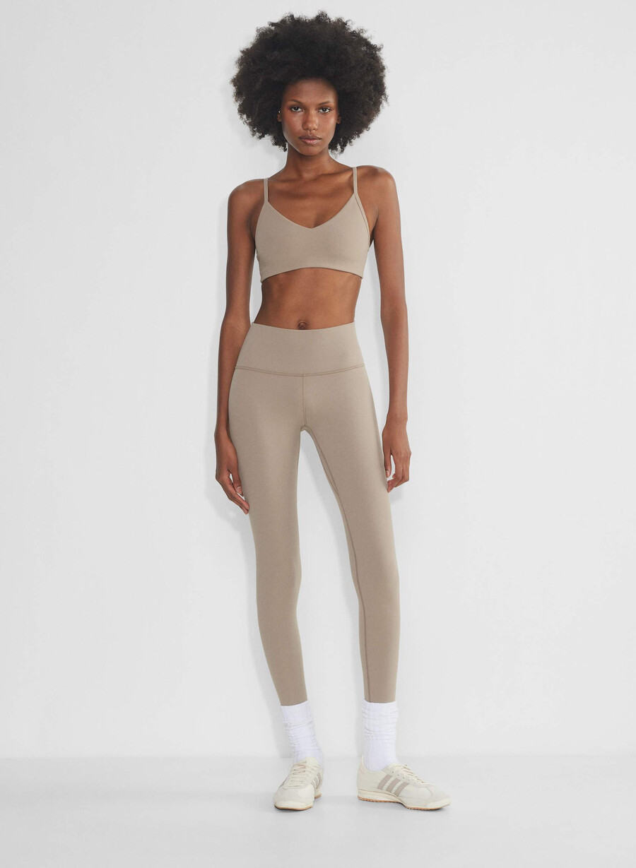 butter frekk høy rise legging nomad taupe