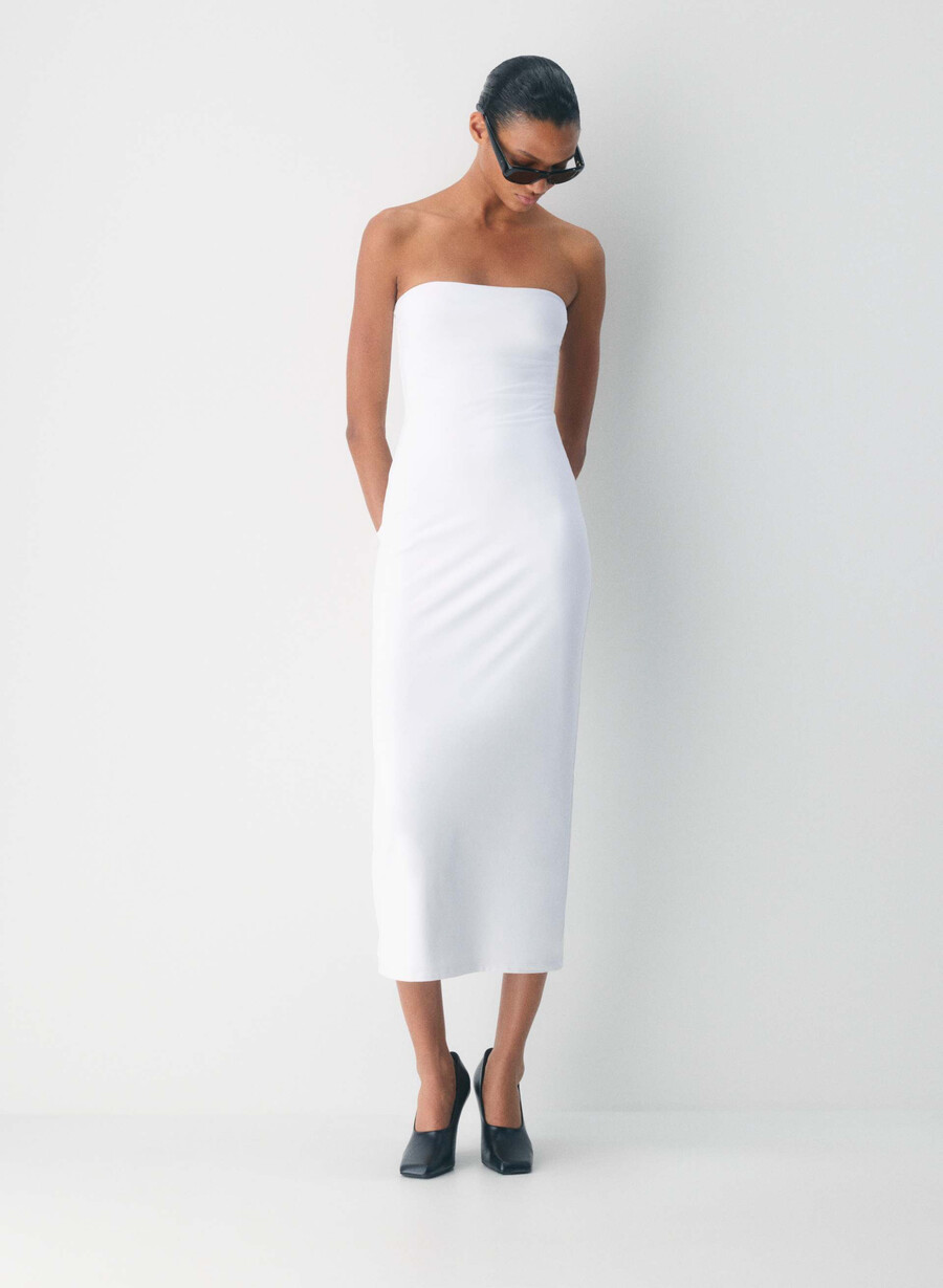 original contour enrapture maxi tubekjole knallhvit