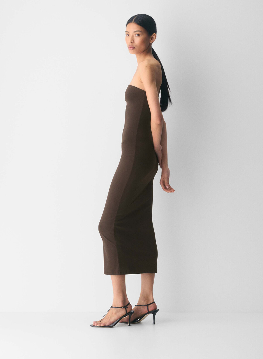 original contour enrapture maxi tube-kjole rik mokkabrun