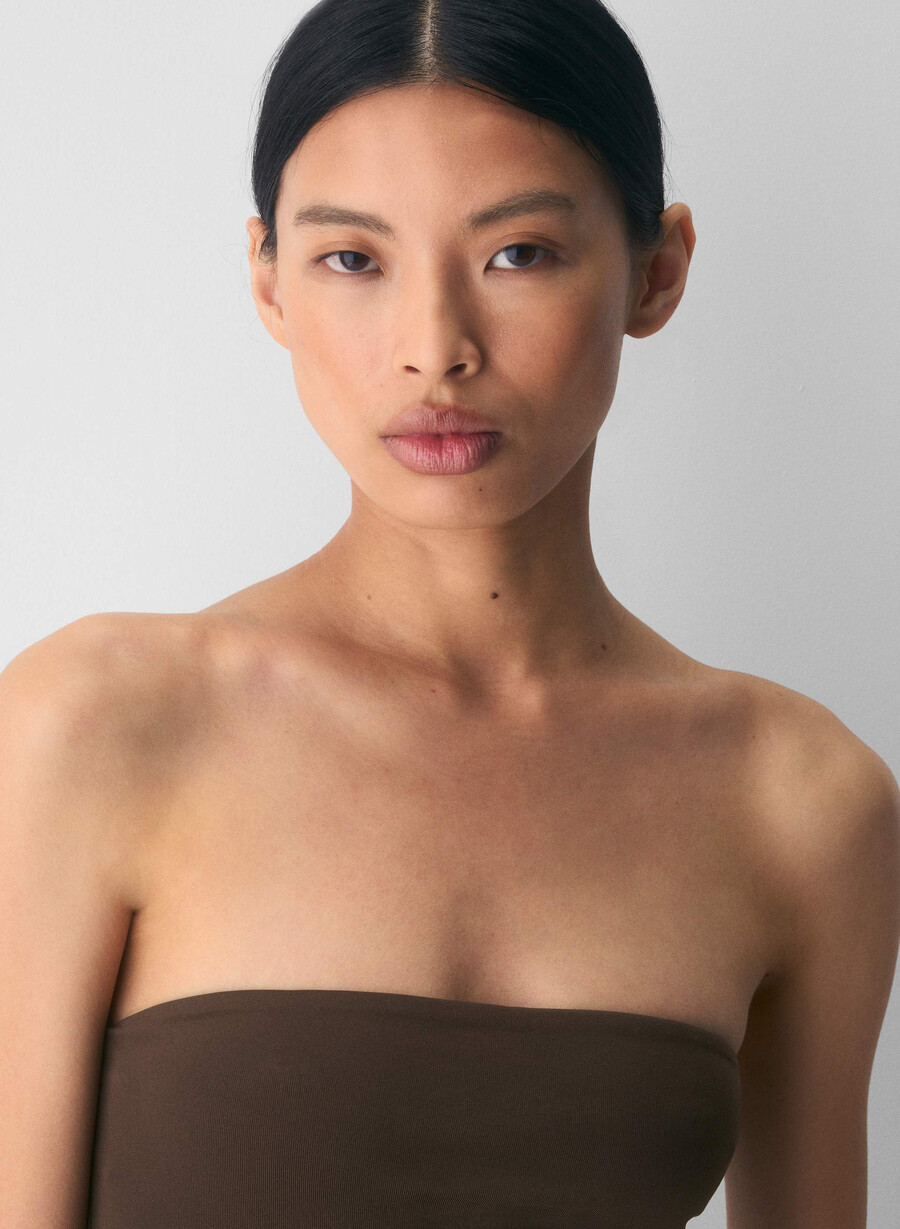 original contour enrapture maxi tube-kjole rik mokkabrun