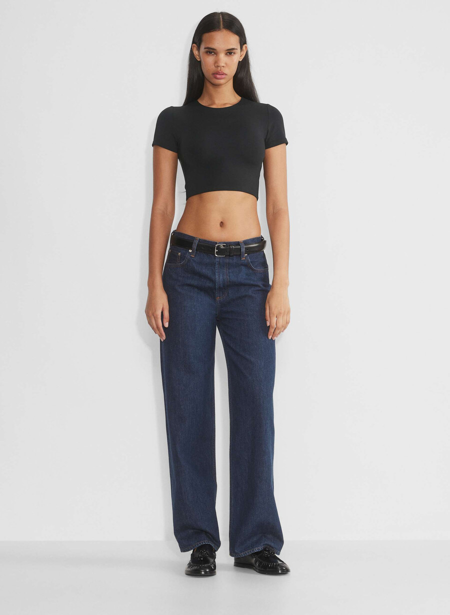 original contour crew cropped t-skjorte svart