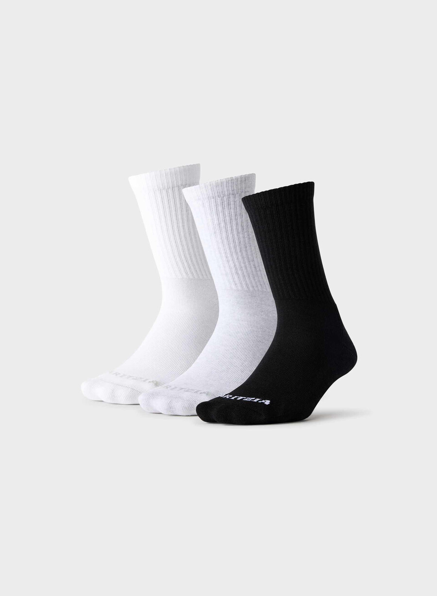 best-ever crew sock 3-pakning hvith sky hvitsvart