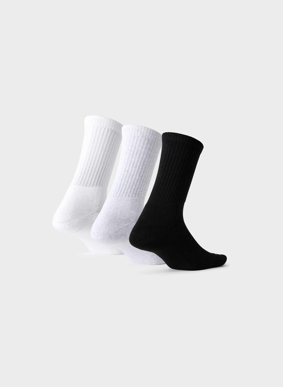 best-ever crew sock 3-pakning hvith sky hvitsvart