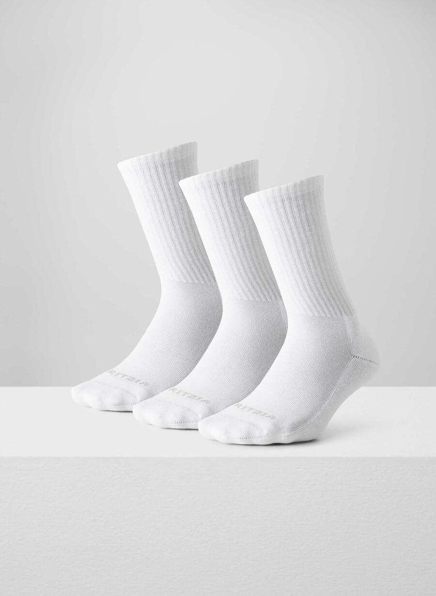 best-ever crew sock 3-pakning hvitlynget krom