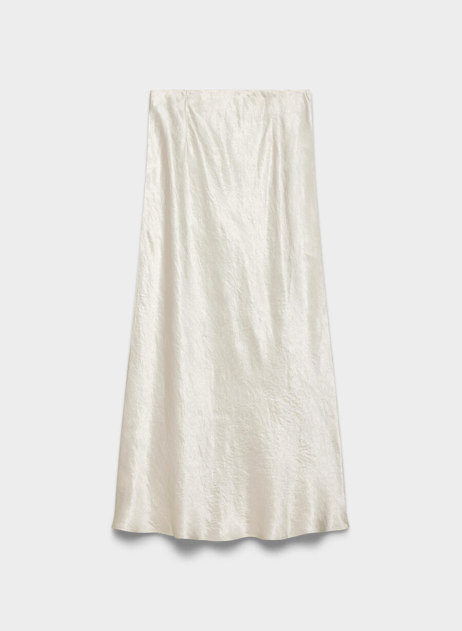 slip satin maxi skjørt matt perle