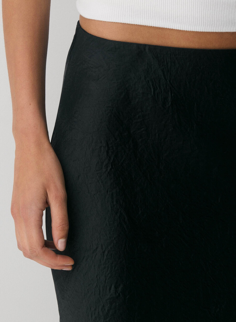 slip satin maxi skjørt matt perle