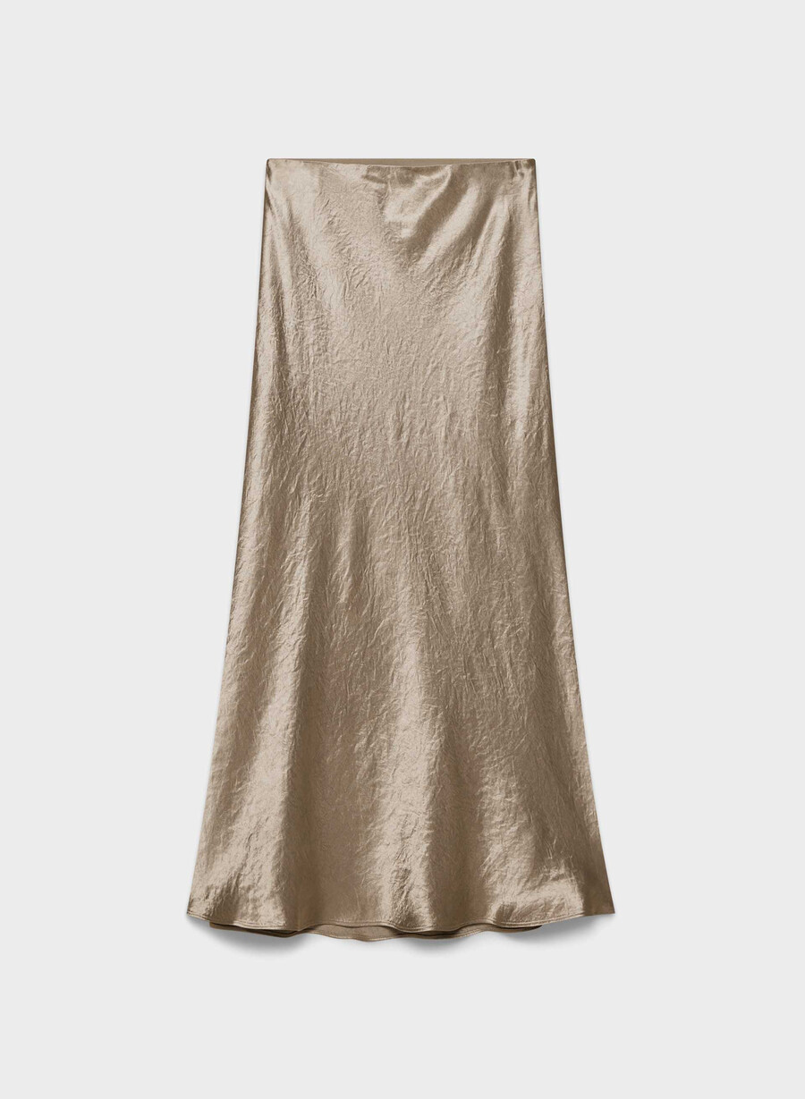 slip sateng maxiskjørt nomad taupe