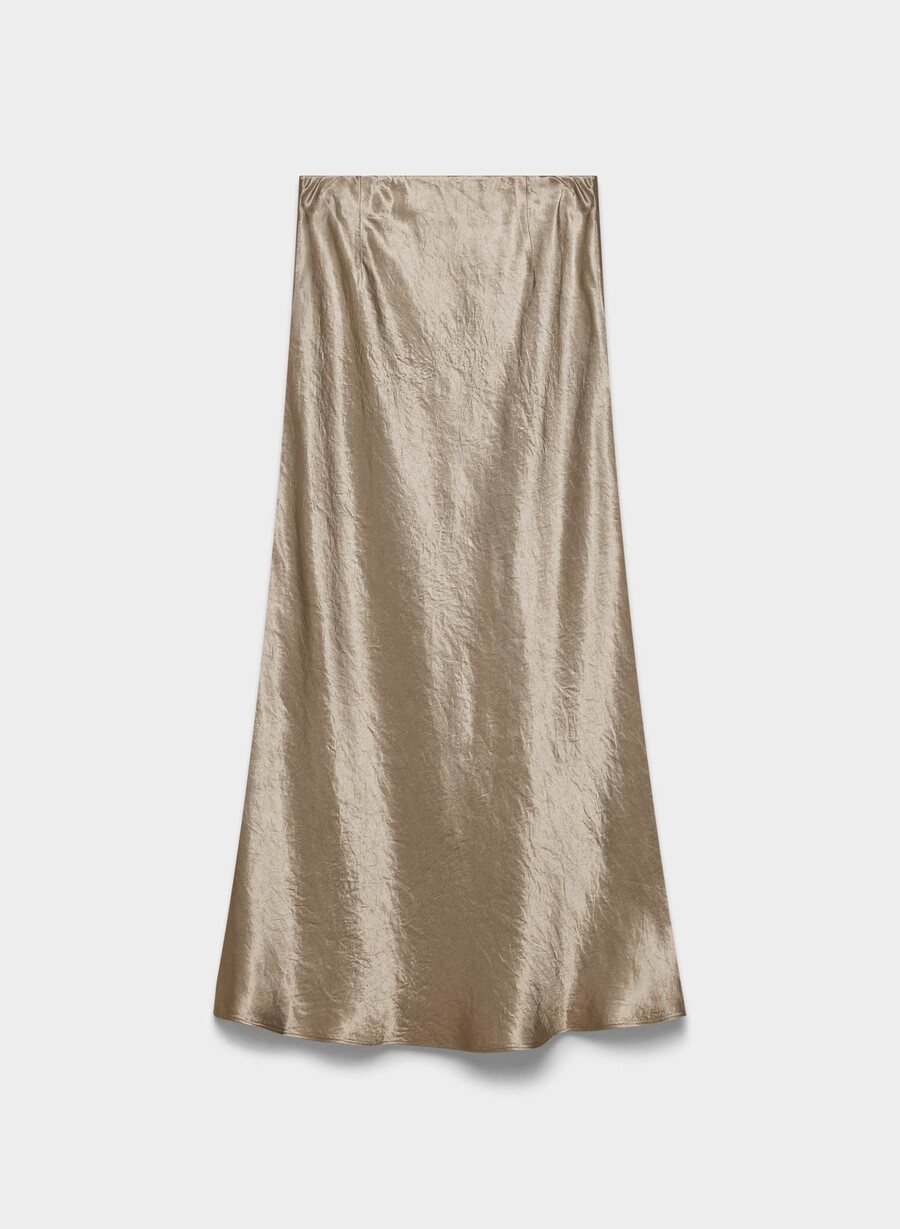 slip sateng maxiskjørt nomad taupe