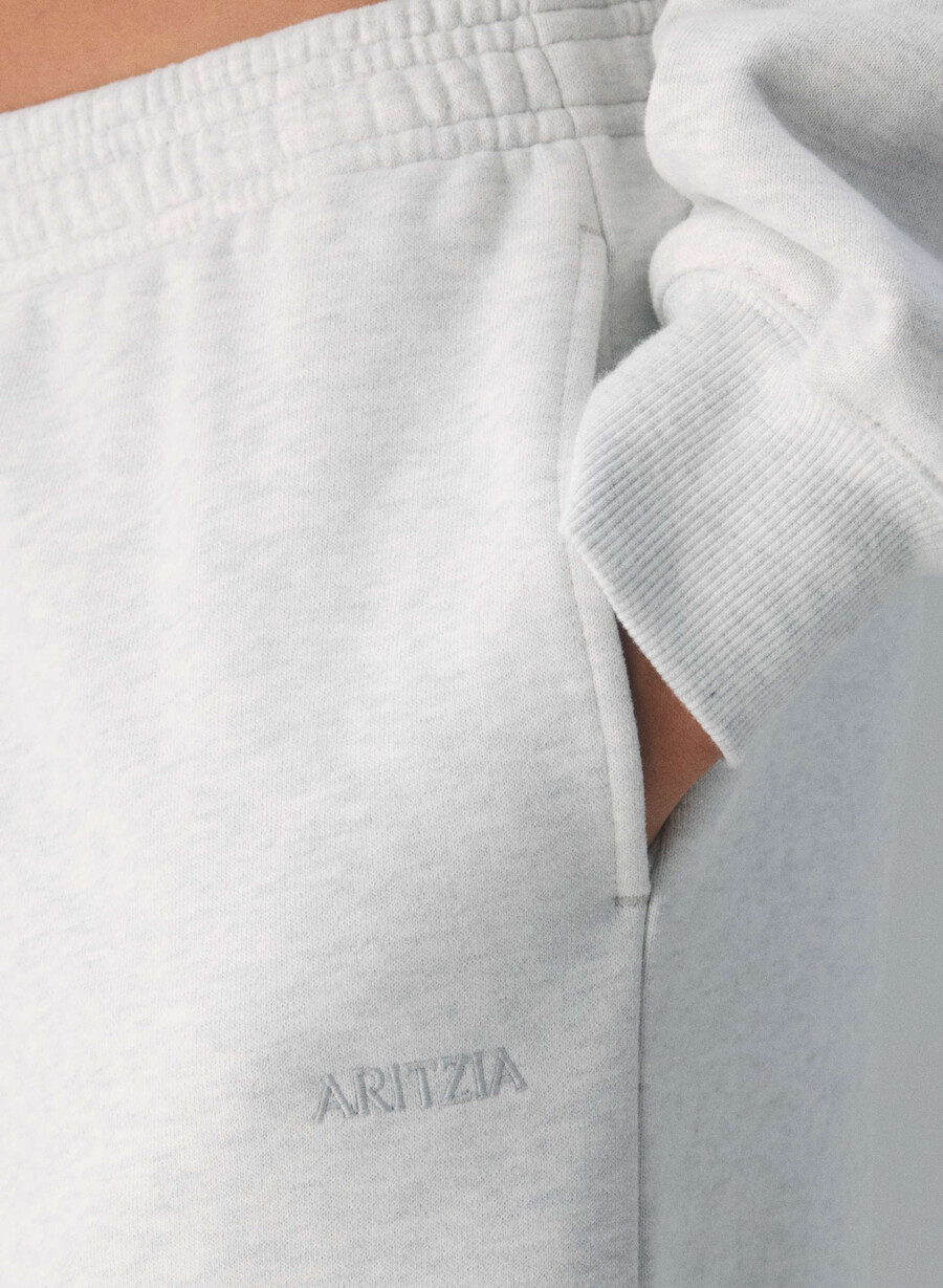 koselig fleece boyfriend barrel joggebukse heather cloud white