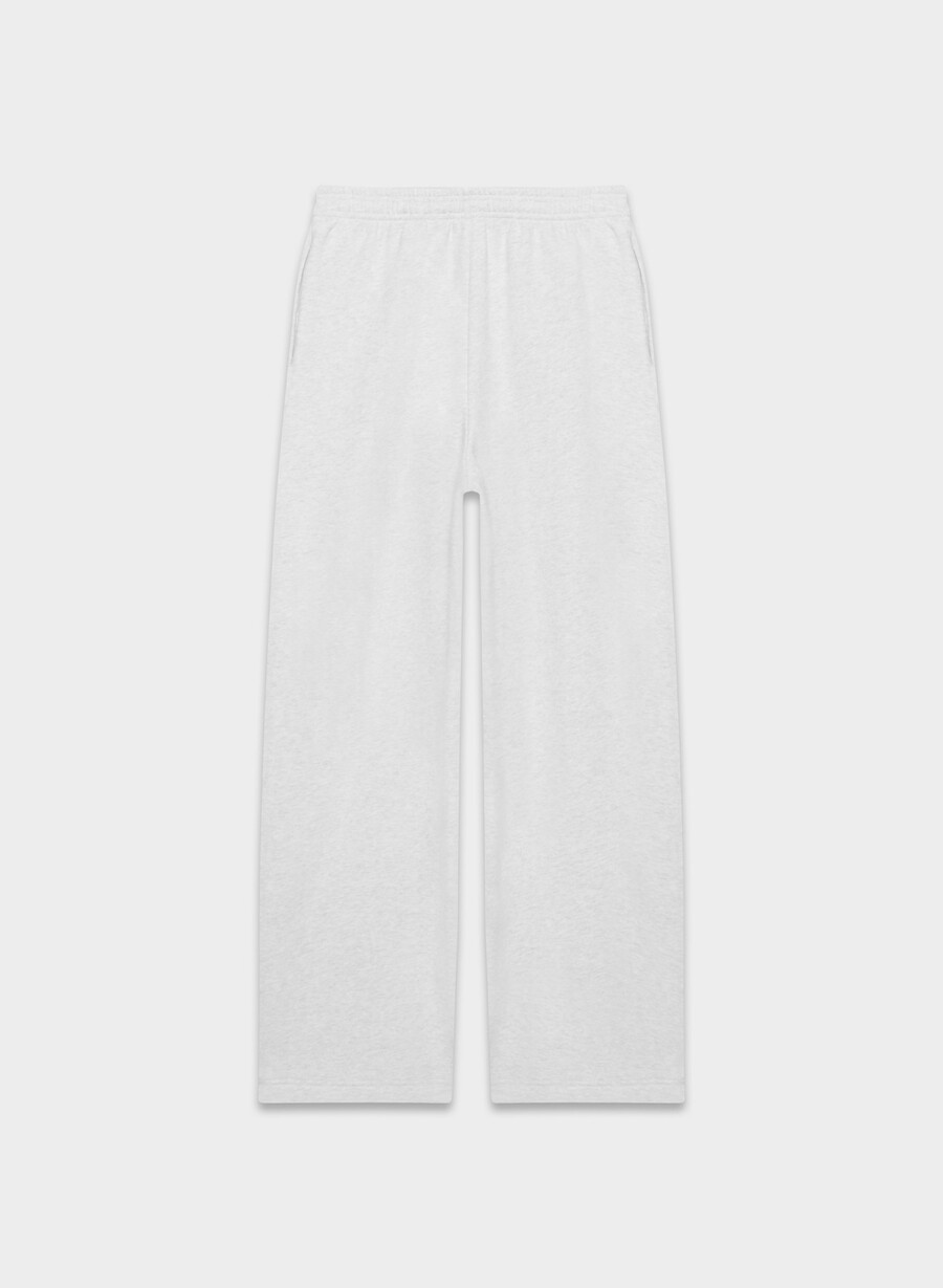 koselig fleece boyfriend barrel joggebukse heather cloud white