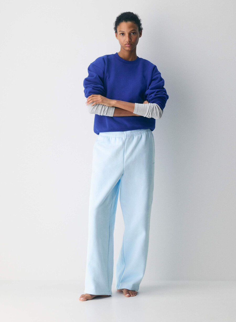 koselig fleece boyfriend barrel joggebukse villa blÅ