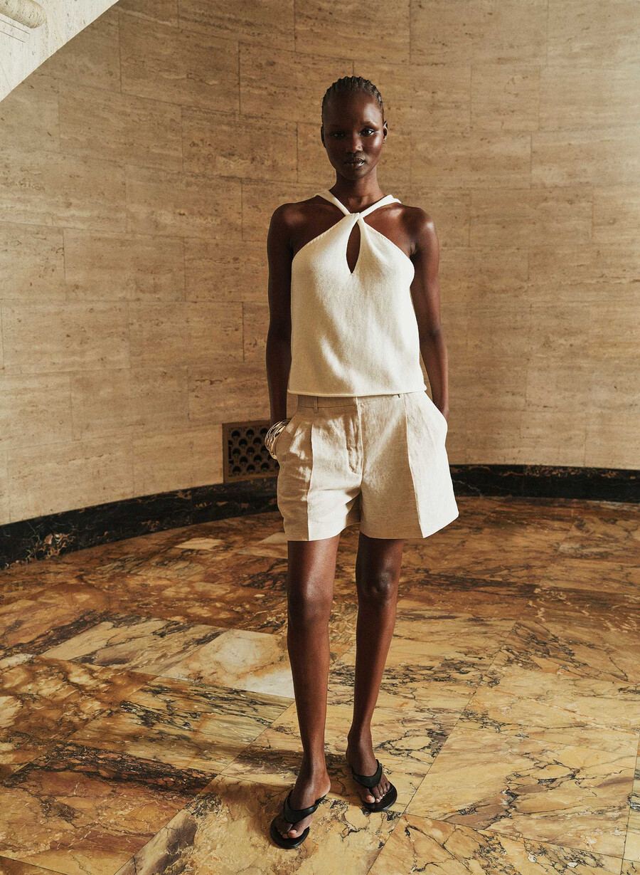 the effortless short mid-thigh – cruiselinen natural ecru