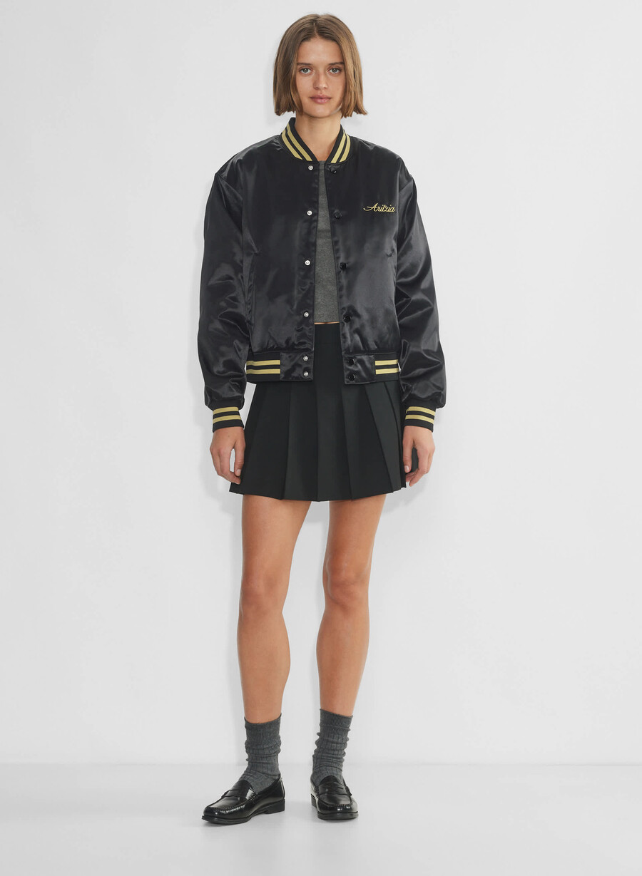 masa satin bomber svarthero gull