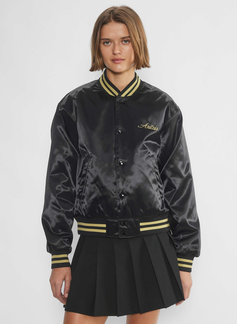 masa satin bomber svarthero gull
