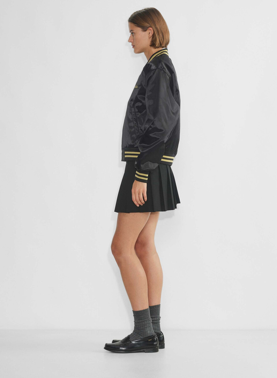 masa satin bomber svarthero gull