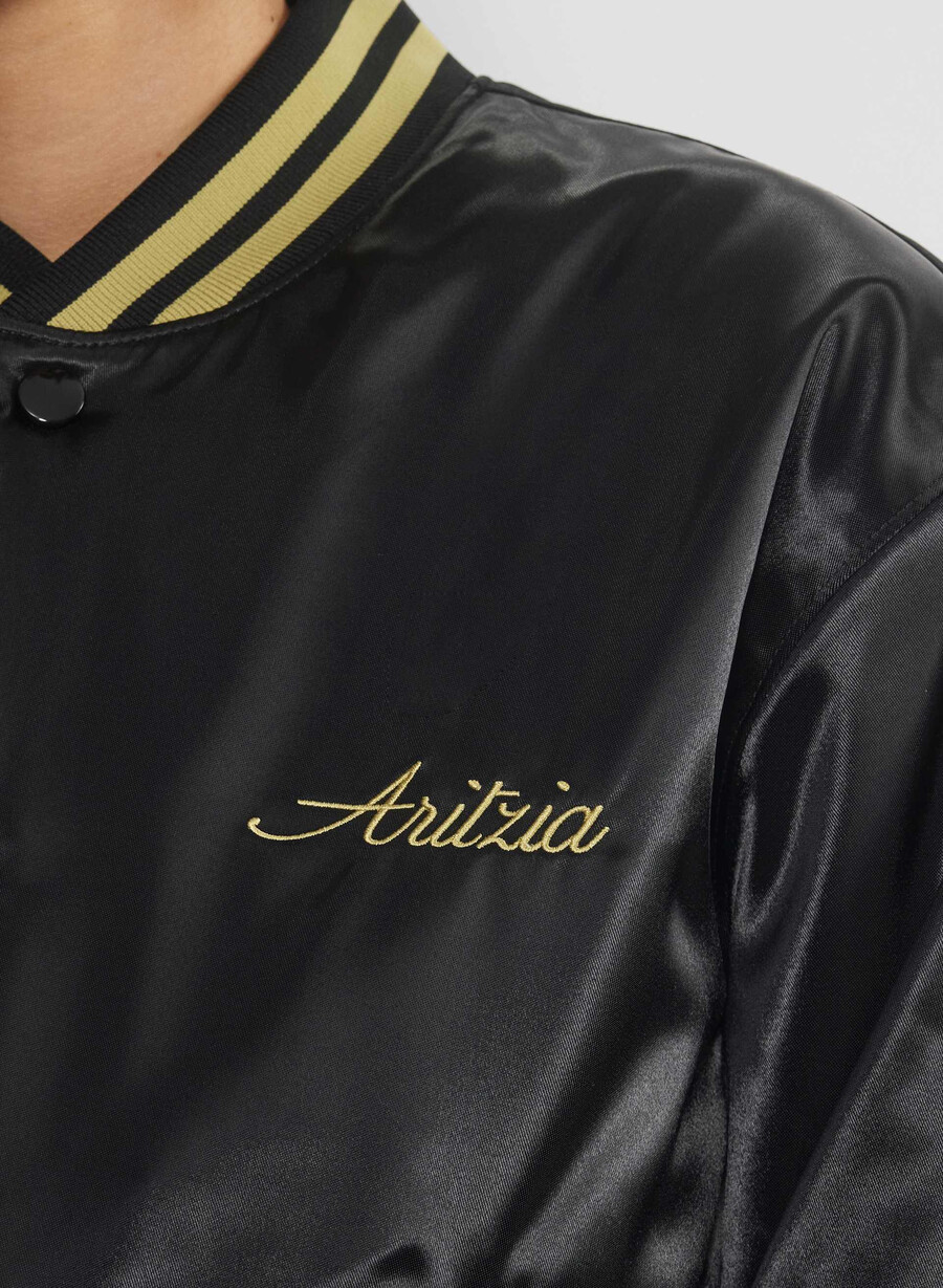 masa satin bomber svarthero gull