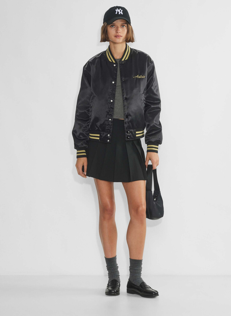 masa satin bomber svarthero gull