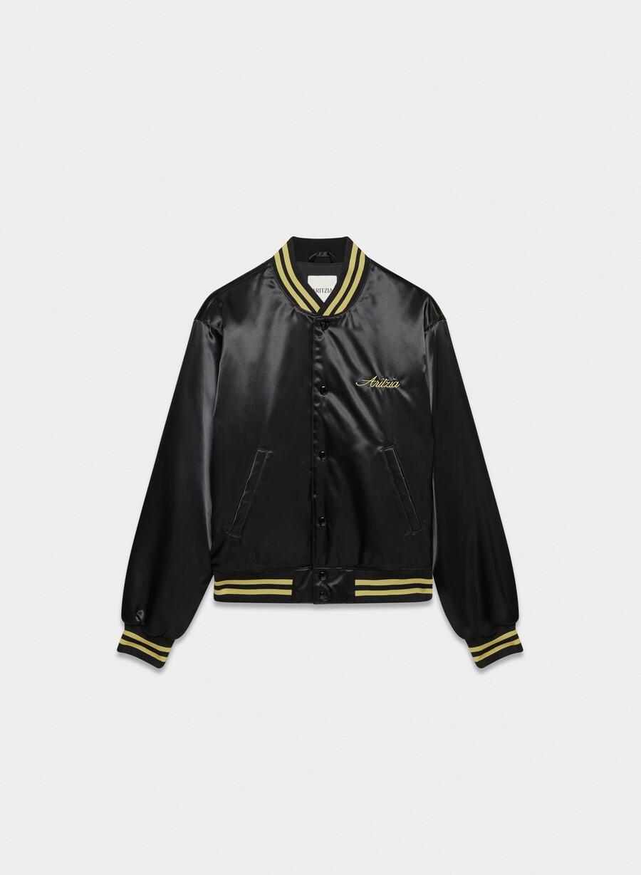 masa satin bomber svarthero gull