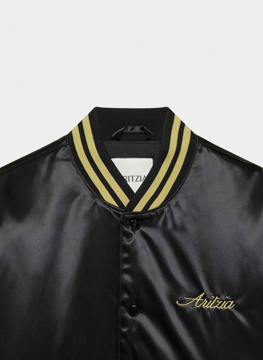 masa satin bomber svarthero gull