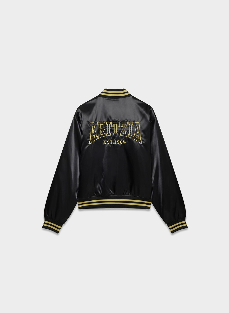 masa satin bomber svarthero gull